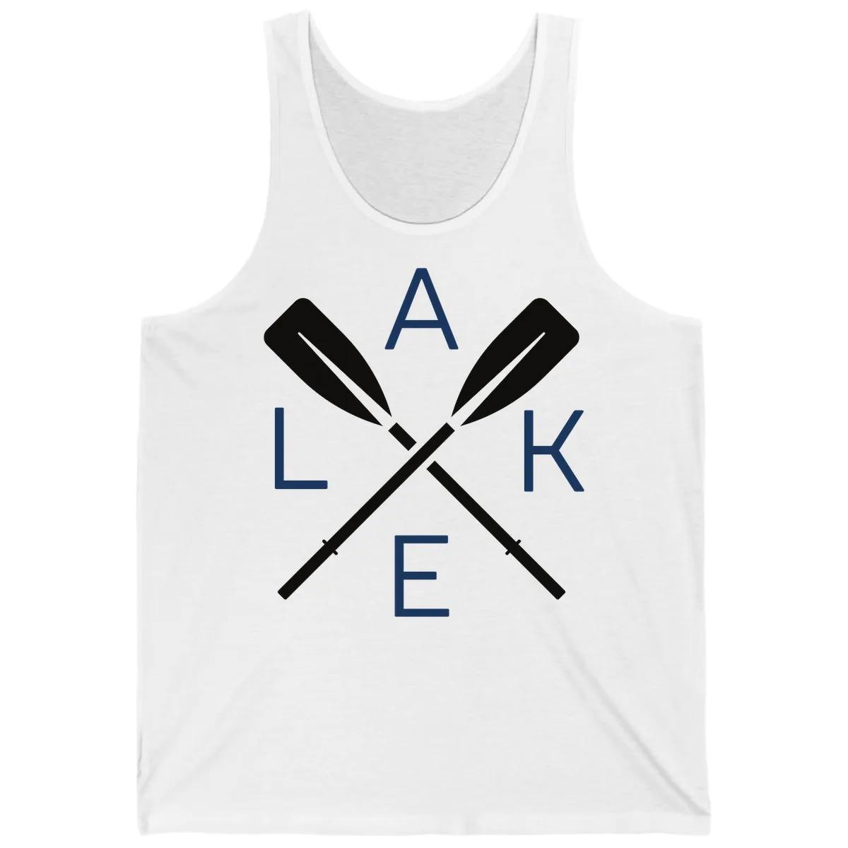 Lake Day Crossed Oars Tank in White