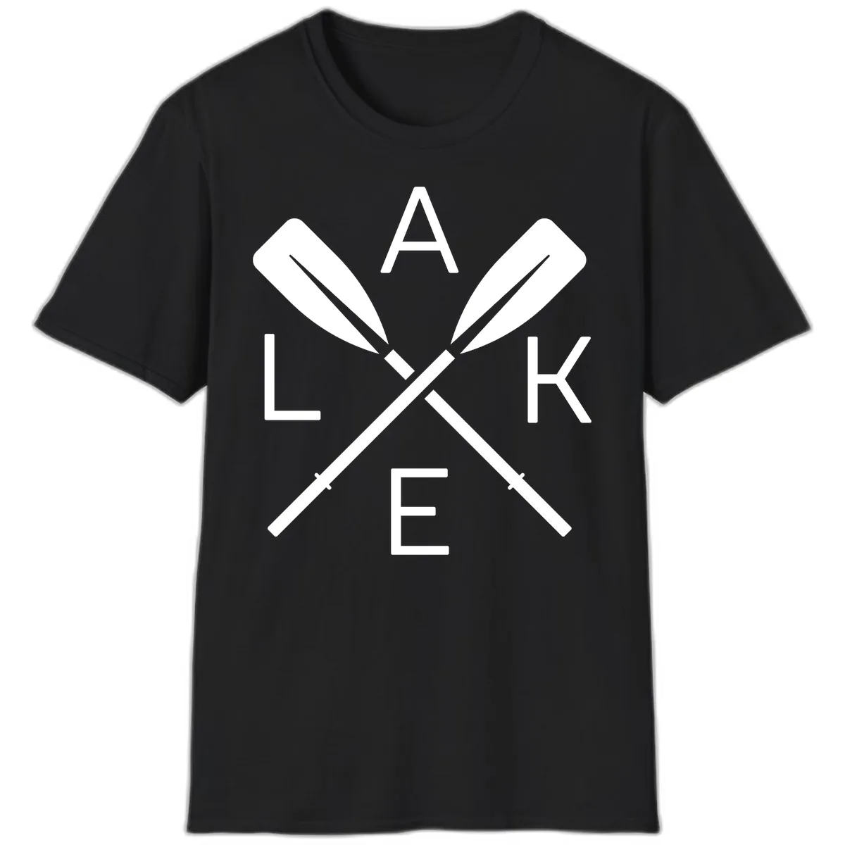 Lake Day Crossed Oars T-Shirt in Black