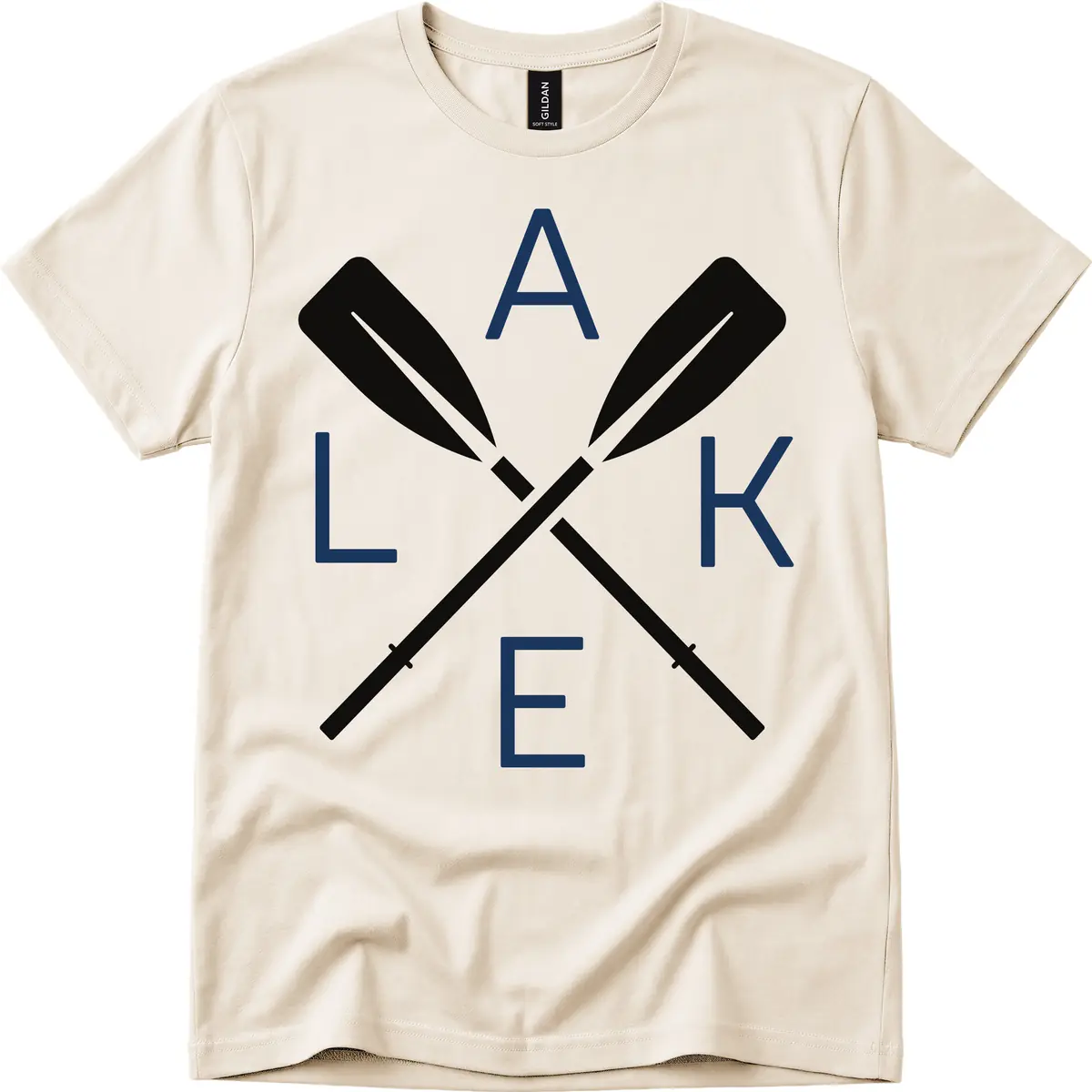 Lake Day Crossed Oars T-Shirt in Natural