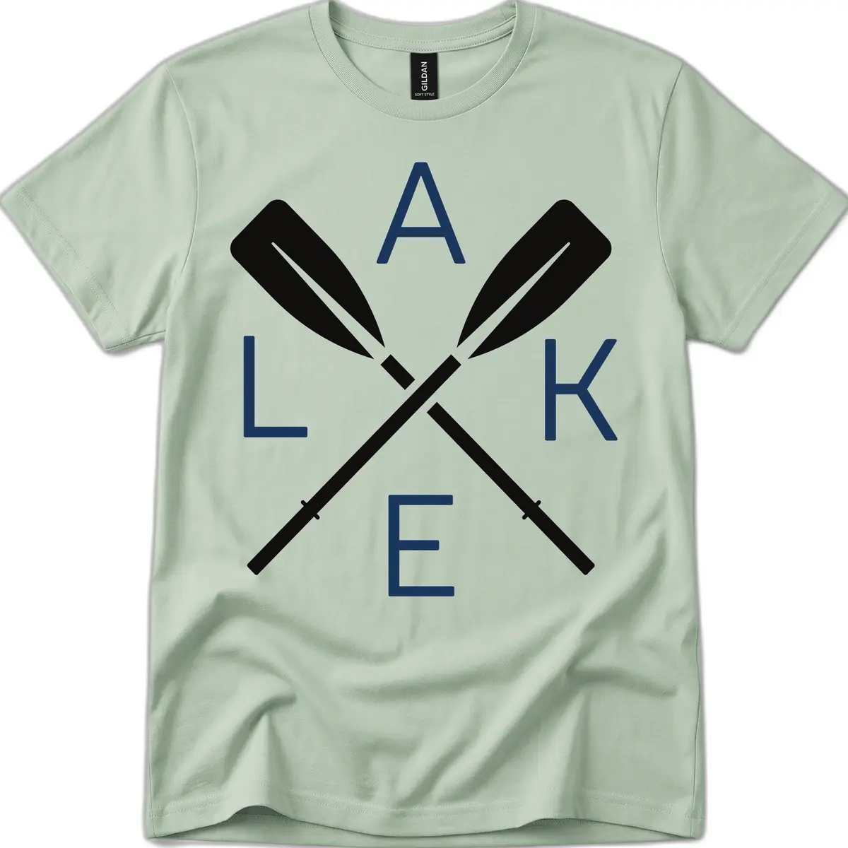 Lake Day Crossed Oars T-Shirt in Sage