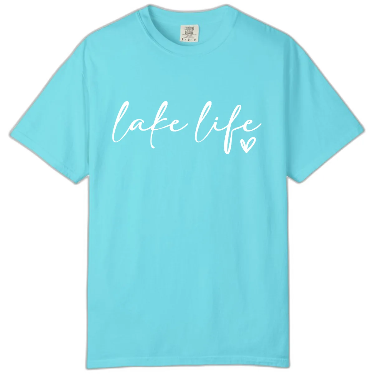 Lake Life Script Design Comfort Color in Lagoon Blue