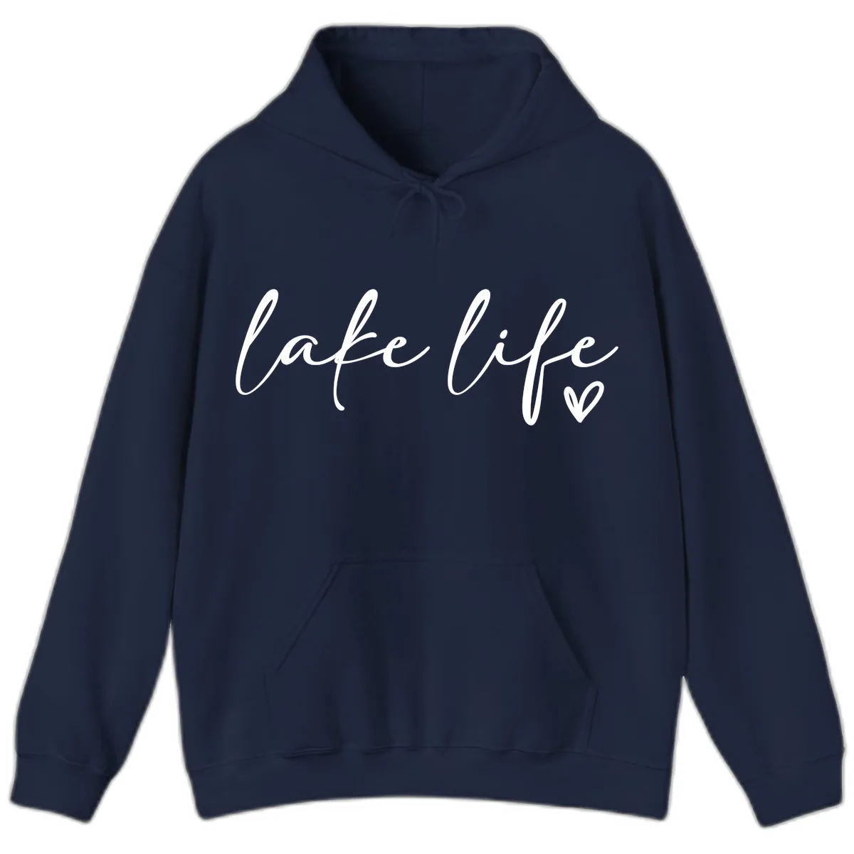 Lake Life Script Design Hoodie in Navy