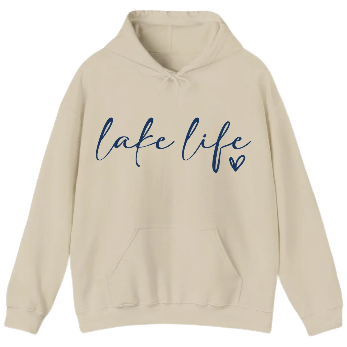 Lake Life Script Design Hoodie in Sand