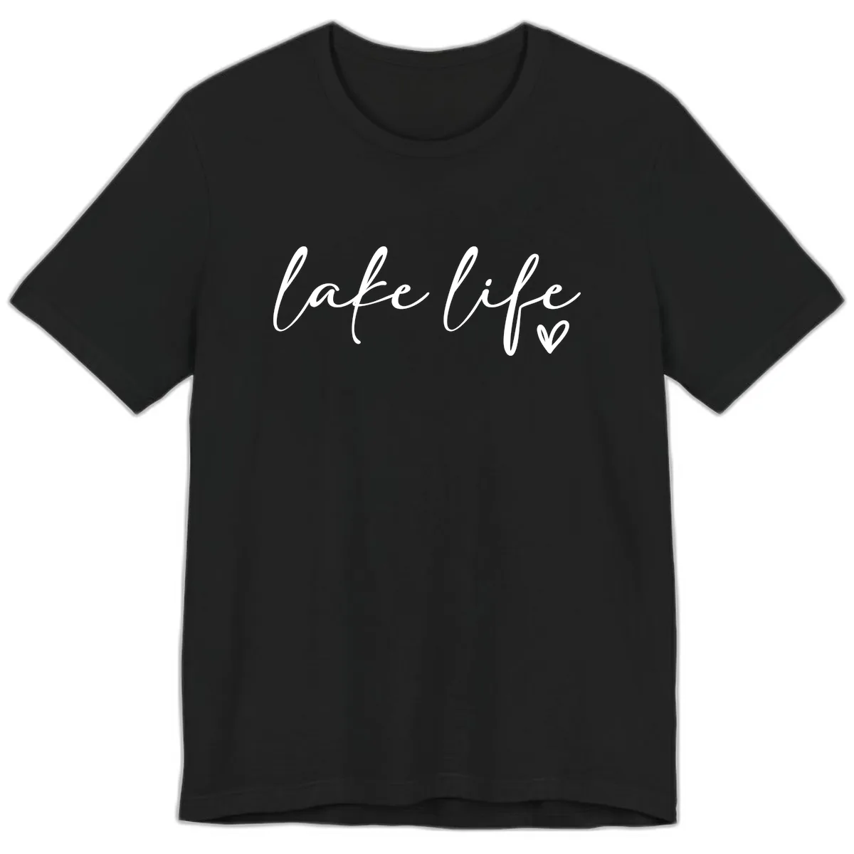 Lake Life Script Design Premium T-Shirt in Black