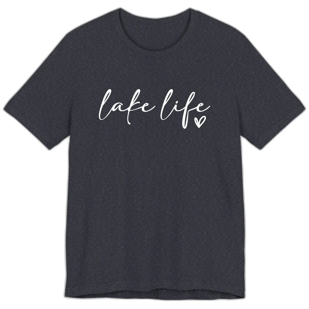 Lake Life Script Design Premium T-Shirt in Heather Navy