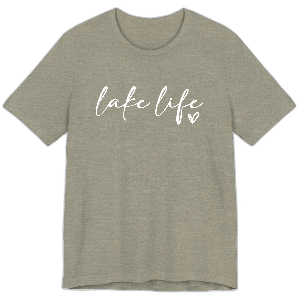 Lake Life Script Design Premium T-Shirt in Heather Stone