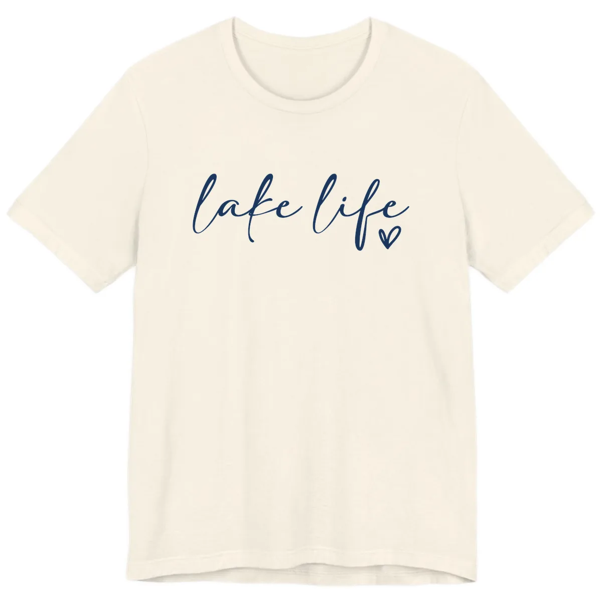 Lake Life Script Design Premium T-Shirt in Natural