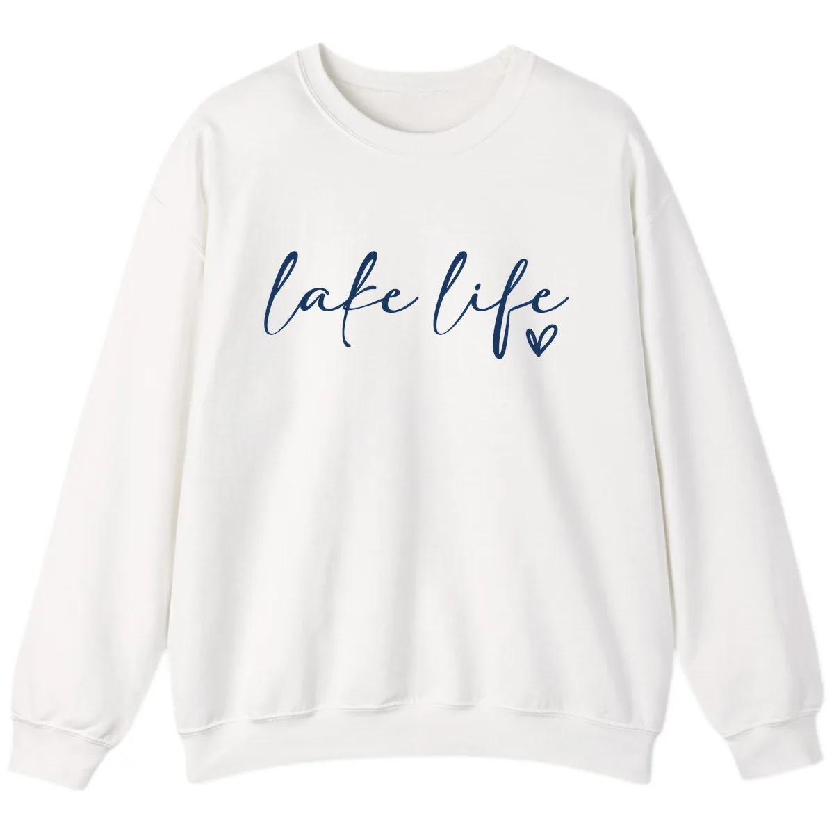 Lake Life Script Design Sweatshirt in White