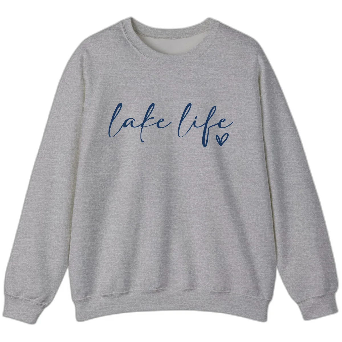 Lake Life Script Design Sweatshirt in Sport Grey