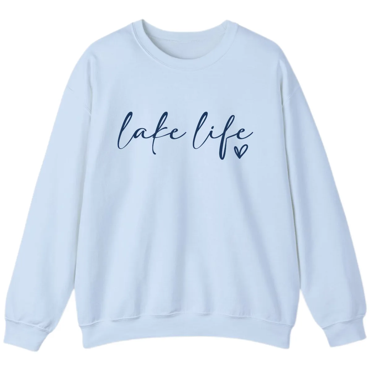 Lake Life Script Design Sweatshirt in Light Blue