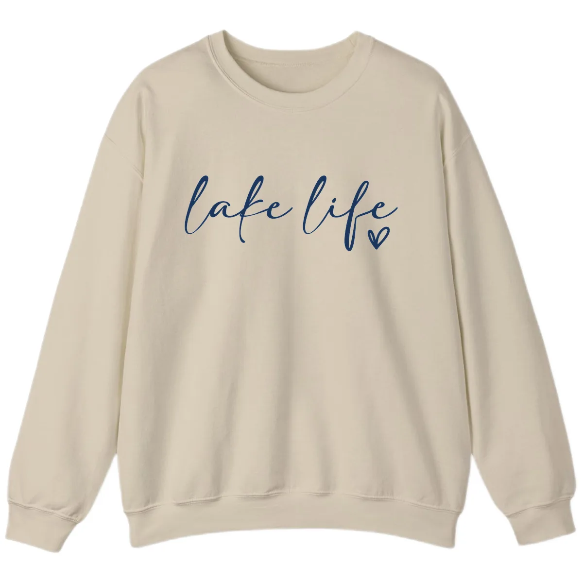 Lake Life Script Design Sweatshirt in Sand