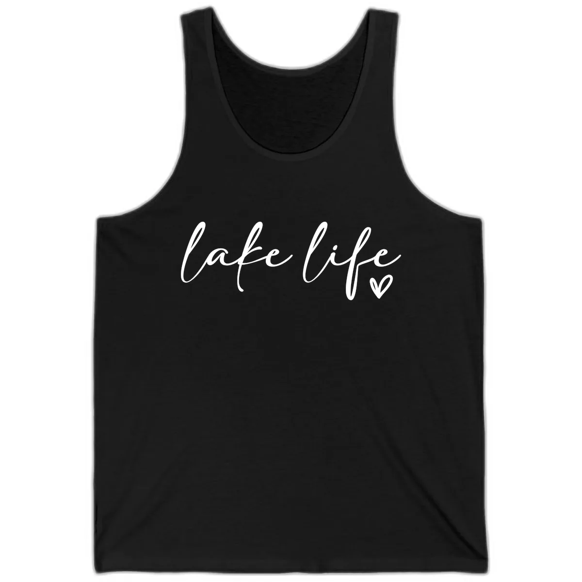 Lake Life Script Design Tank in Black