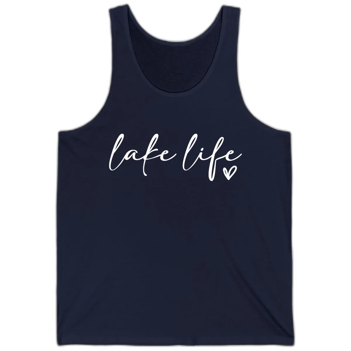 Lake Life Script Design Tank in Navy