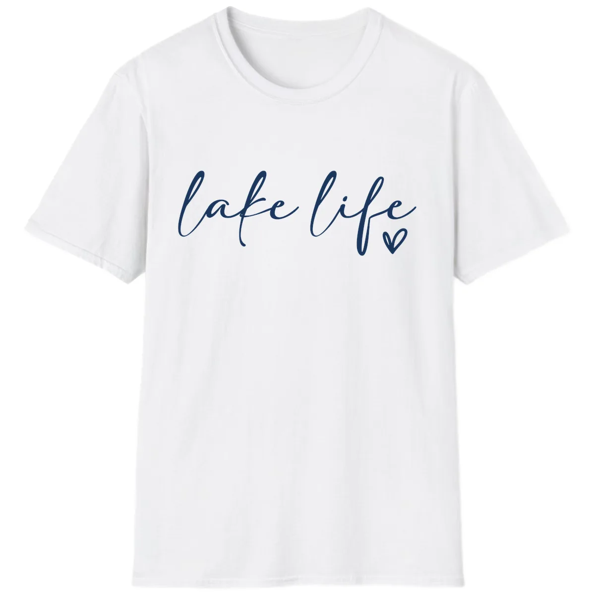 Lake Life Script Design T-Shirt in White