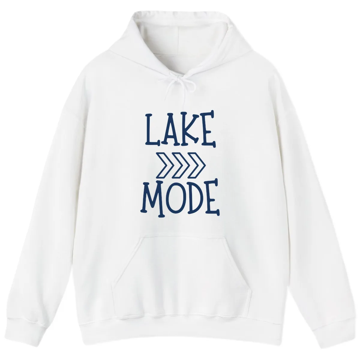 Lake Mode Arrow Design Hoodie in White