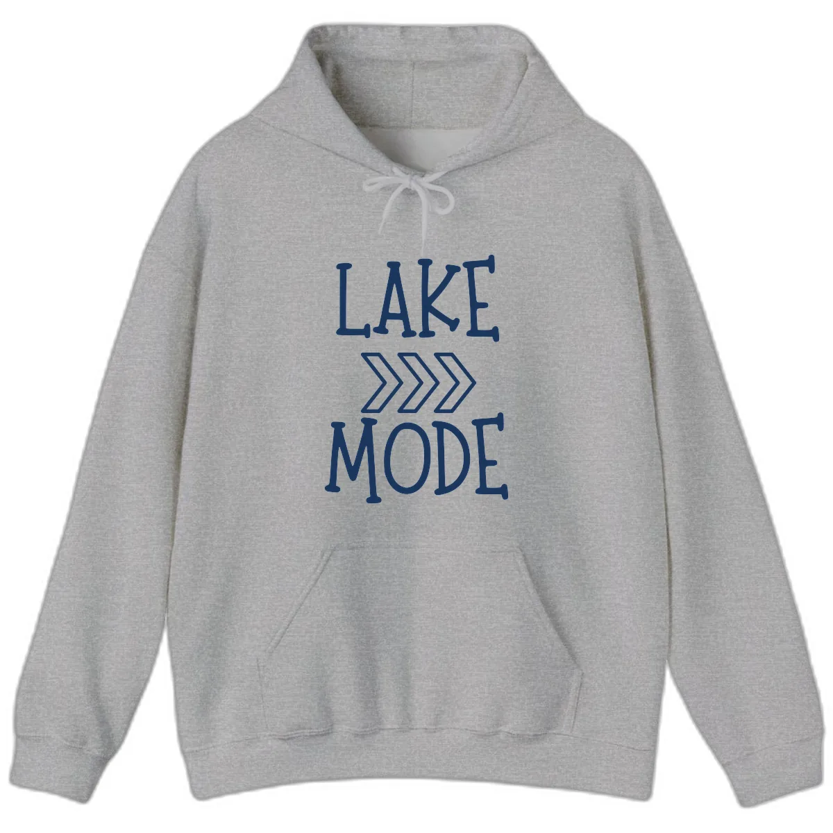 Lake Mode Arrow Design Hoodie in Sport Grey