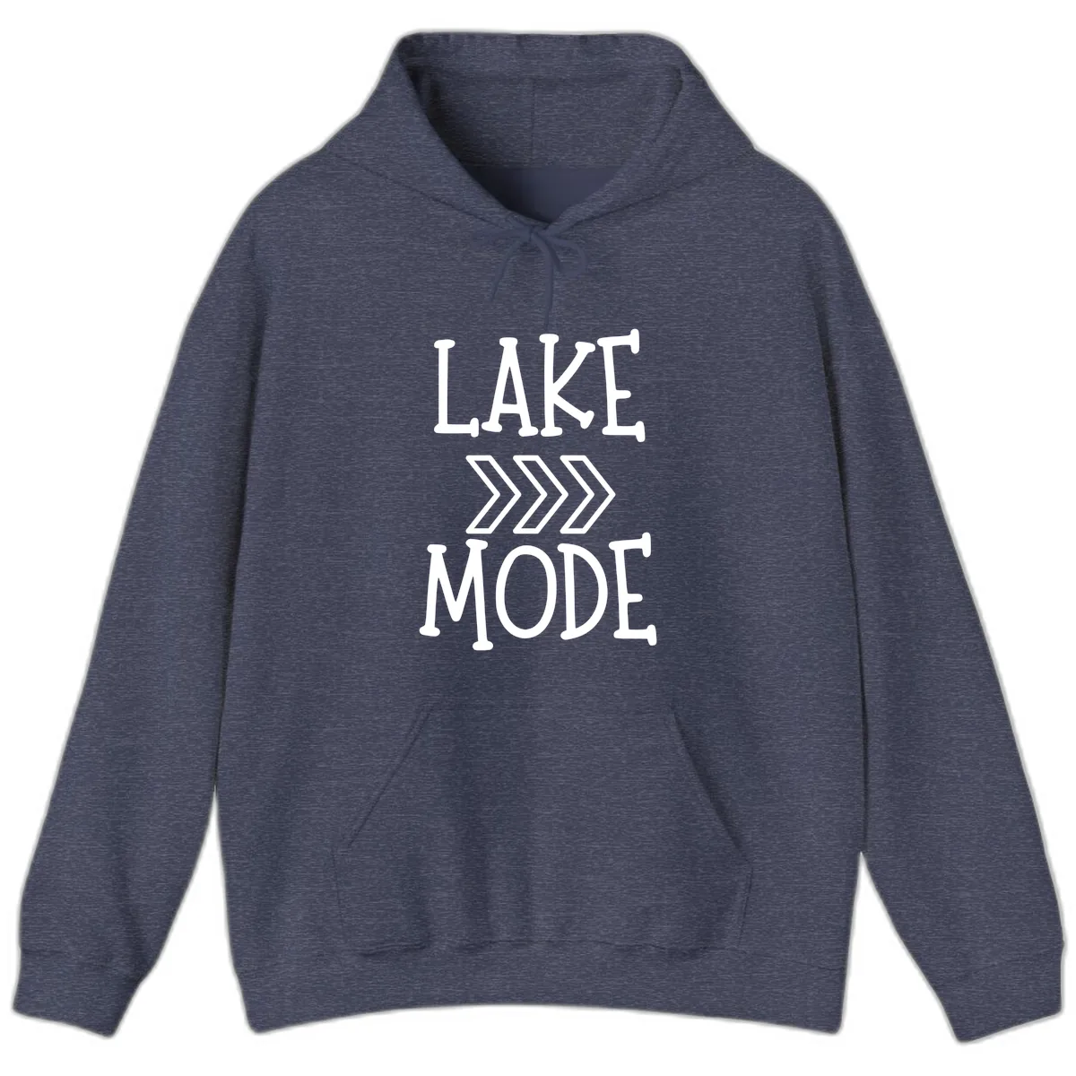 Lake Mode Arrow Design Hoodie in Heather Sport Dark Navy