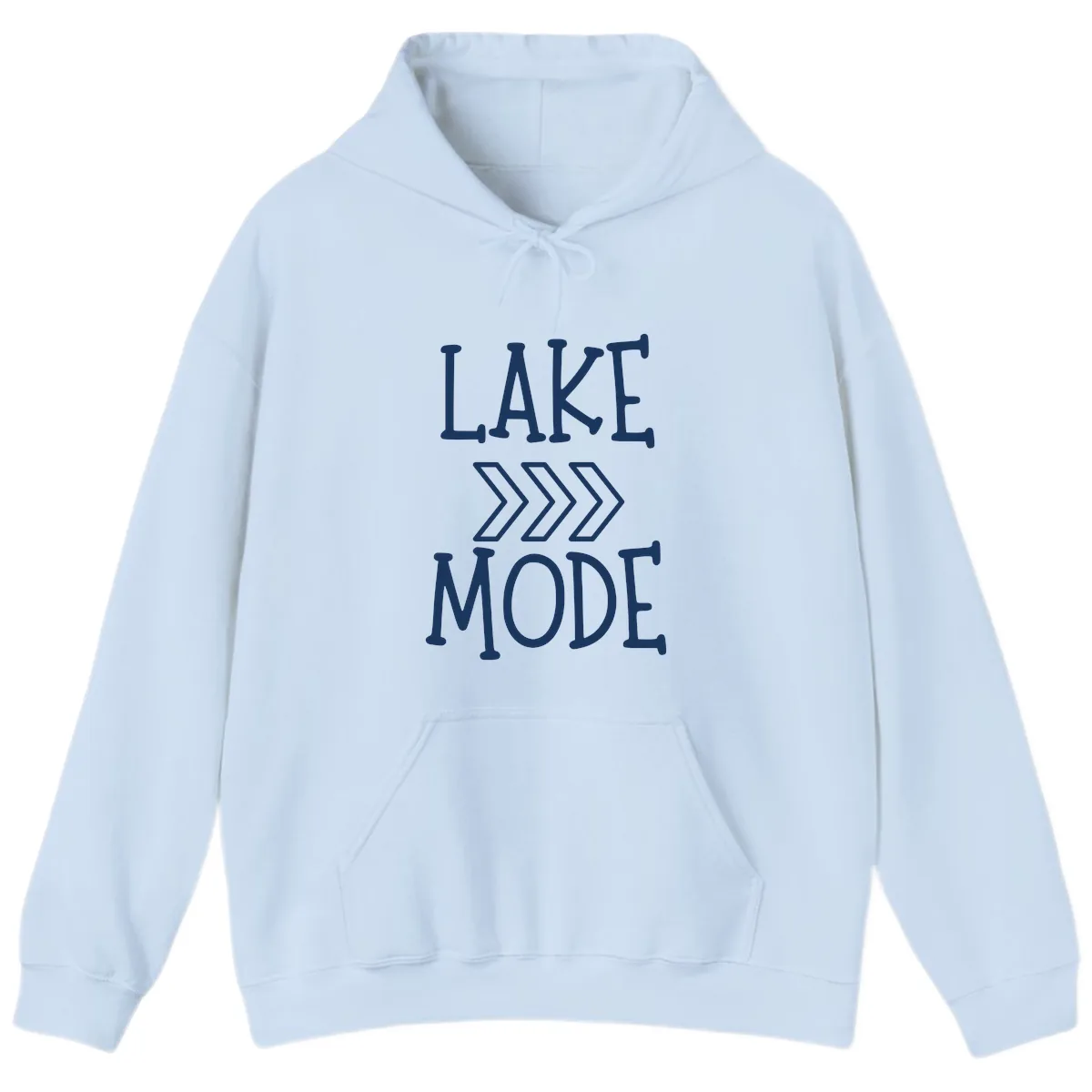 Lake Mode Arrow Design Hoodie in Light Blue