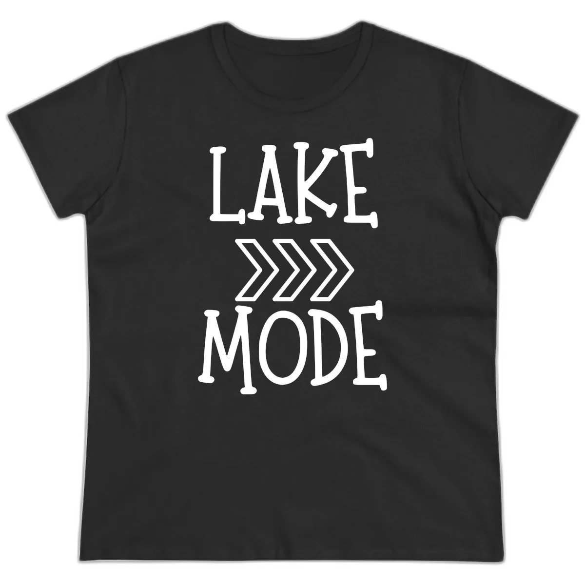 Lake Mode Arrow Design Ladies Tee in Black