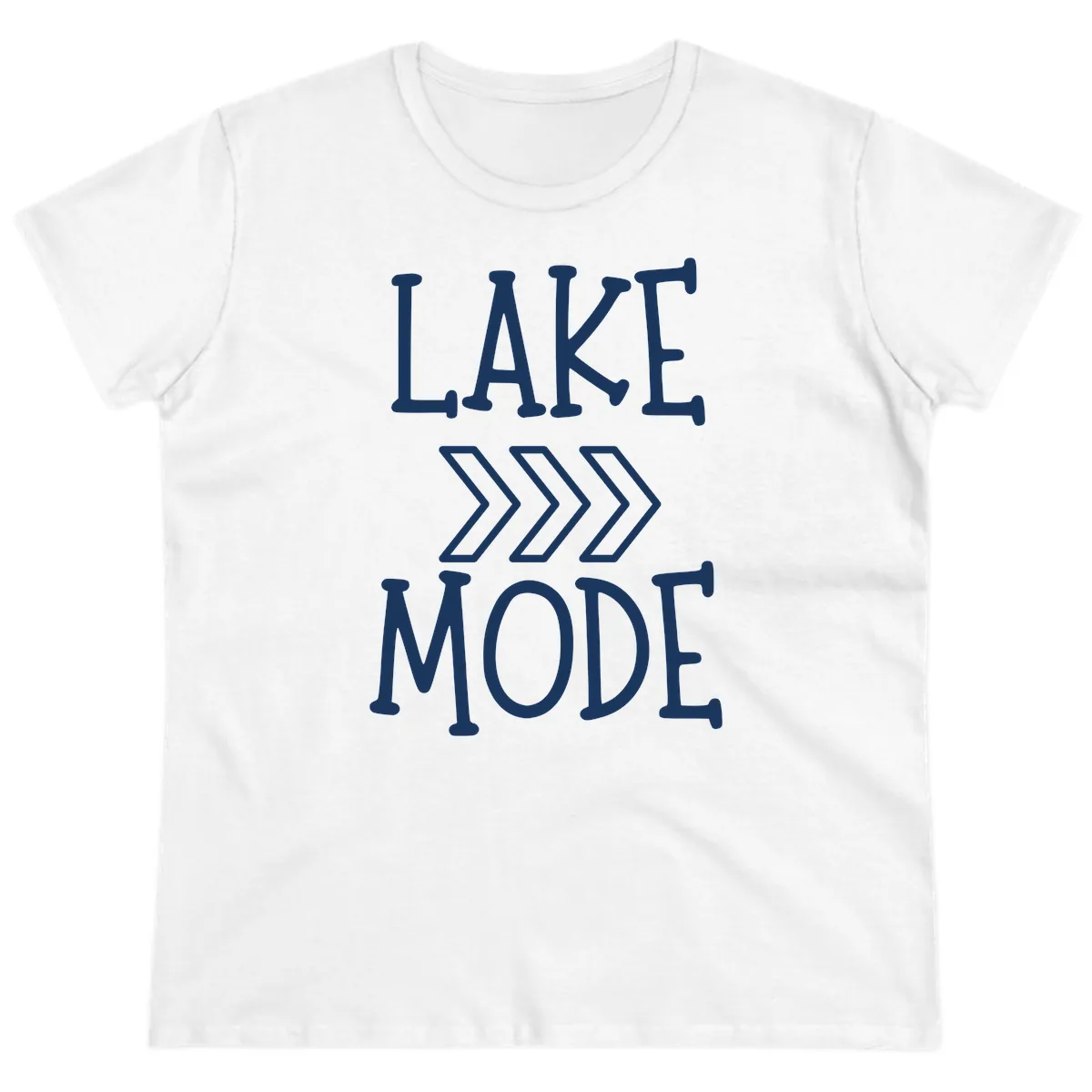 Lake Mode Arrow Design Ladies Tee in White