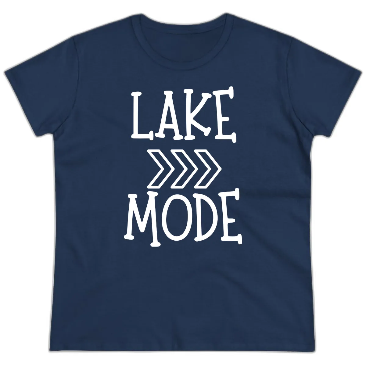 Lake Mode Arrow Design Ladies Tee in Navy