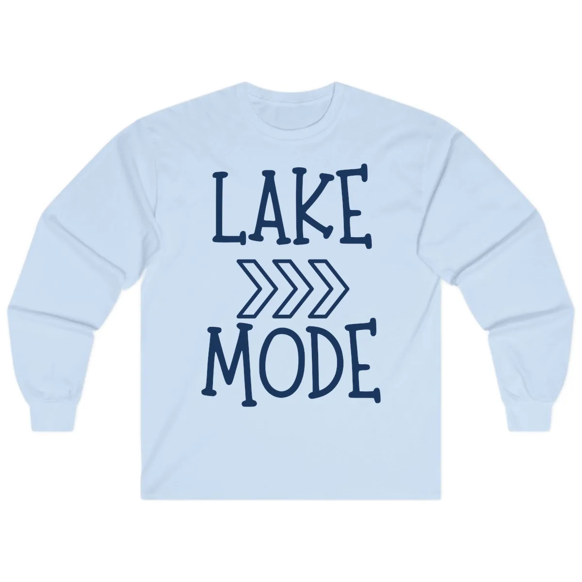 Lake Mode Arrow Design Long Sleeve in Light Blue