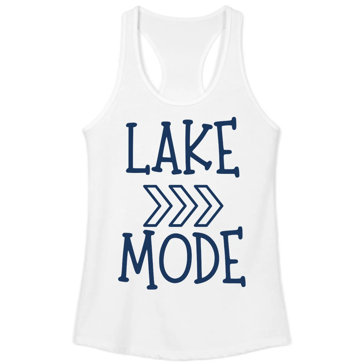 Lake Mode Arrow Design Ladies Tank in White