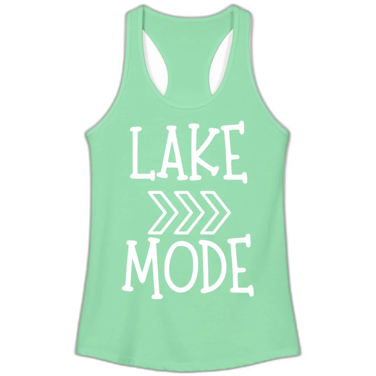 Lake Mode Arrow Design Ladies Tank in Solid Mint