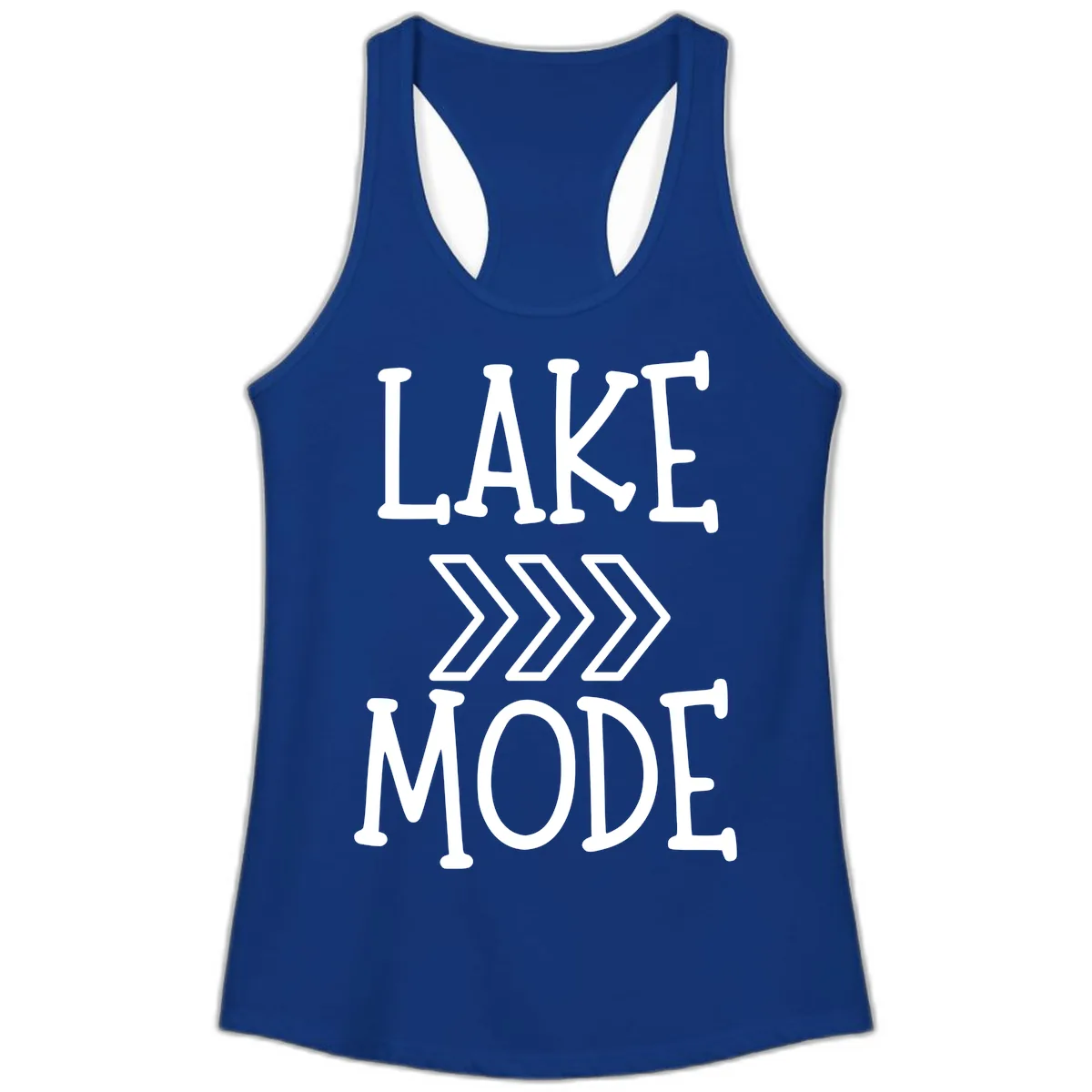 Lake Mode Arrow Design Ladies Tank in Solid Royal