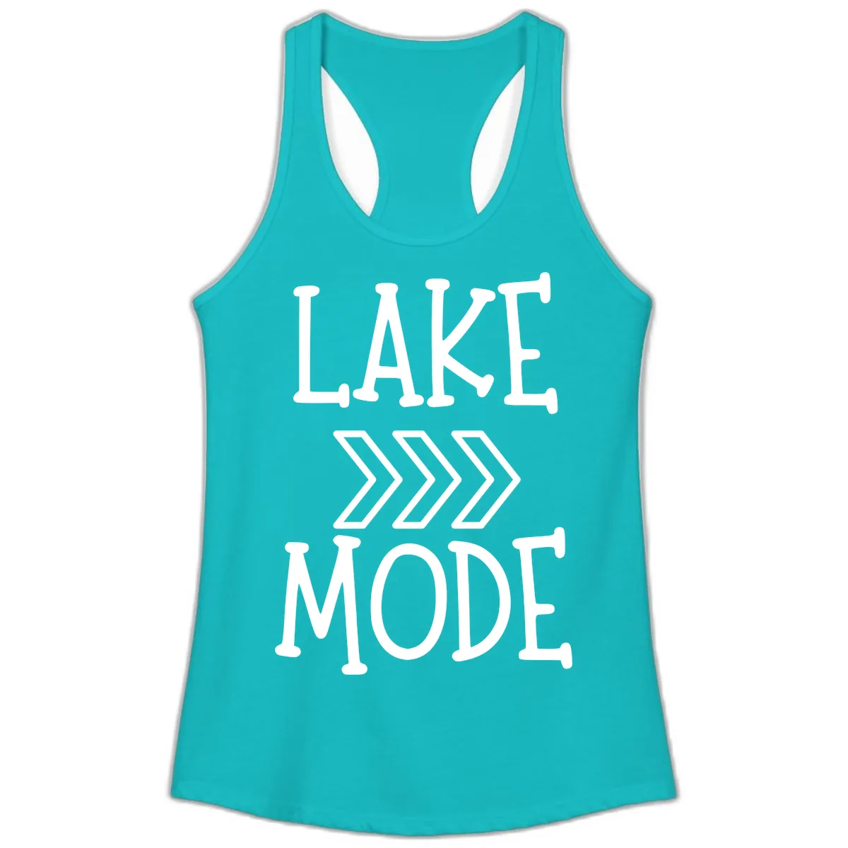 Lake Mode Arrow Design Ladies Tank in Tahiti Blue