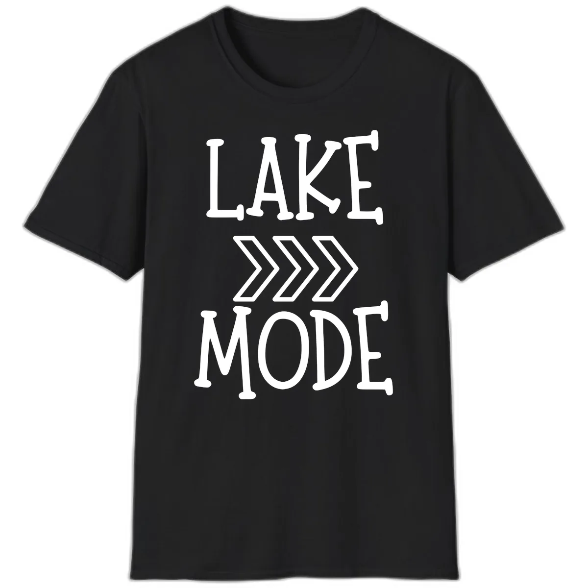 Lake Mode Arrow Design T-Shirt in Black