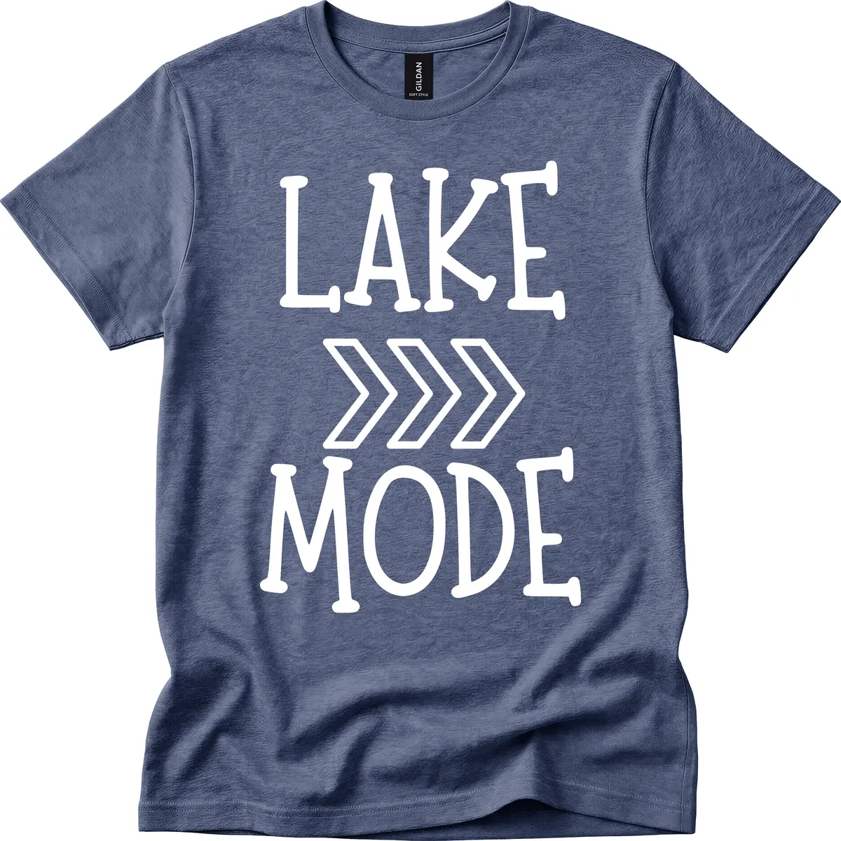 Lake Mode Arrow Design T-Shirt in Heather Navy