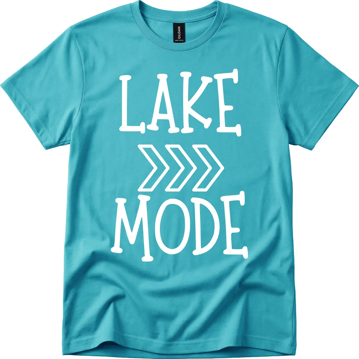 Lake Mode Arrow Design T-Shirt in Tropical Blue