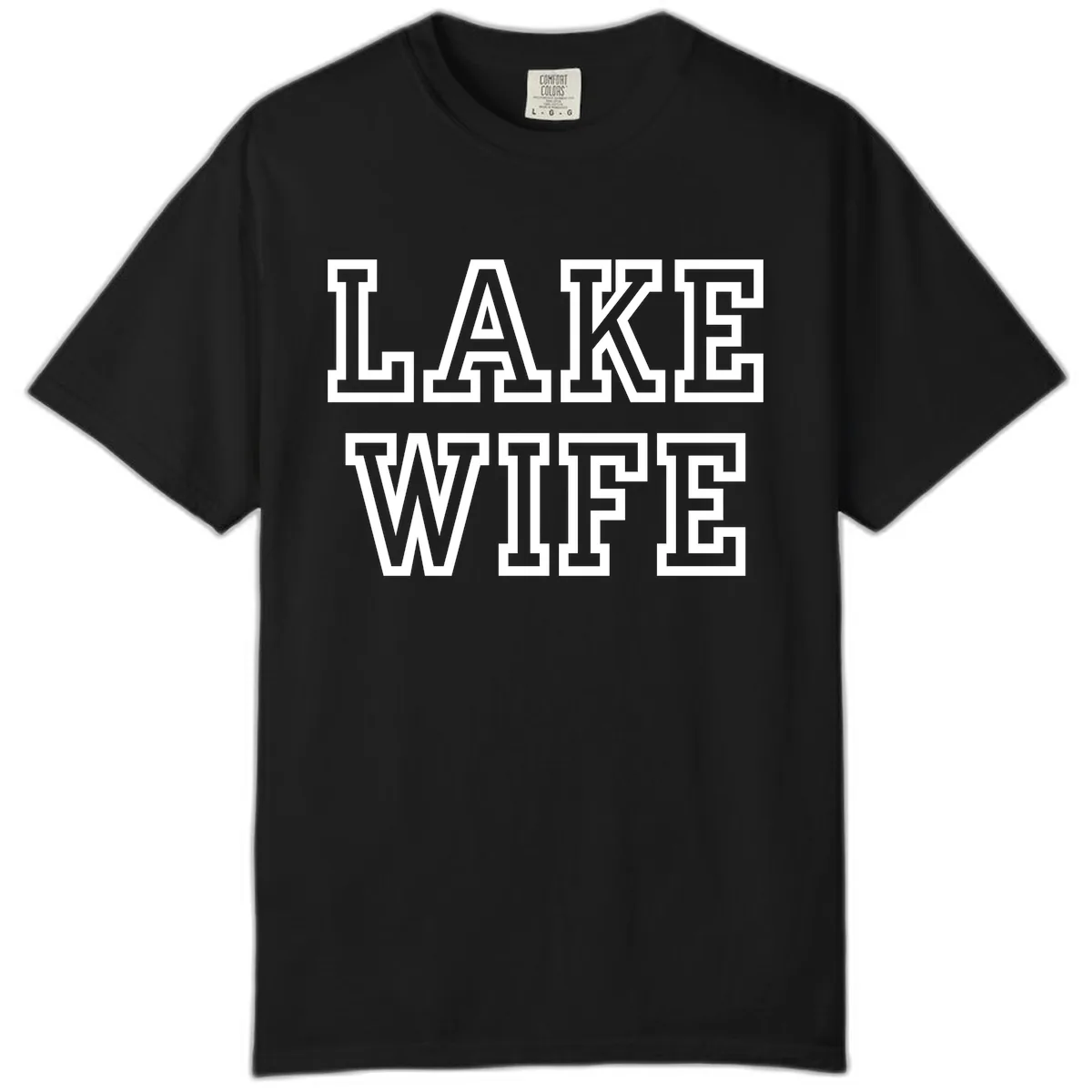 Lake Wife Collegiate Style Comfort Color in Black