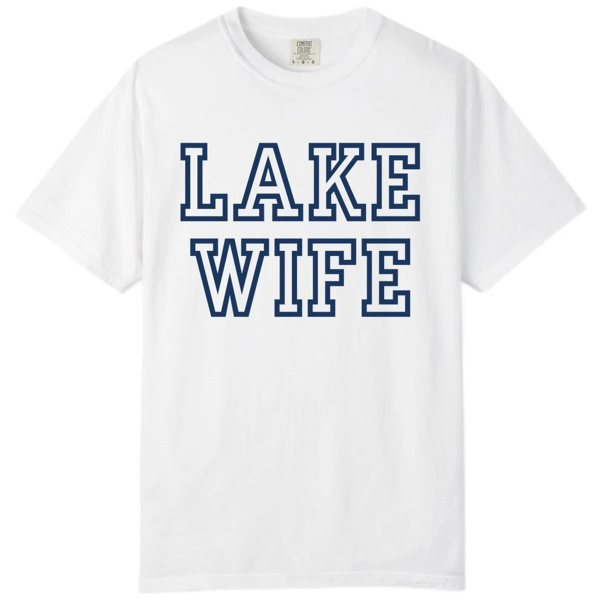 Lake Wife Collegiate Style Comfort Color in White