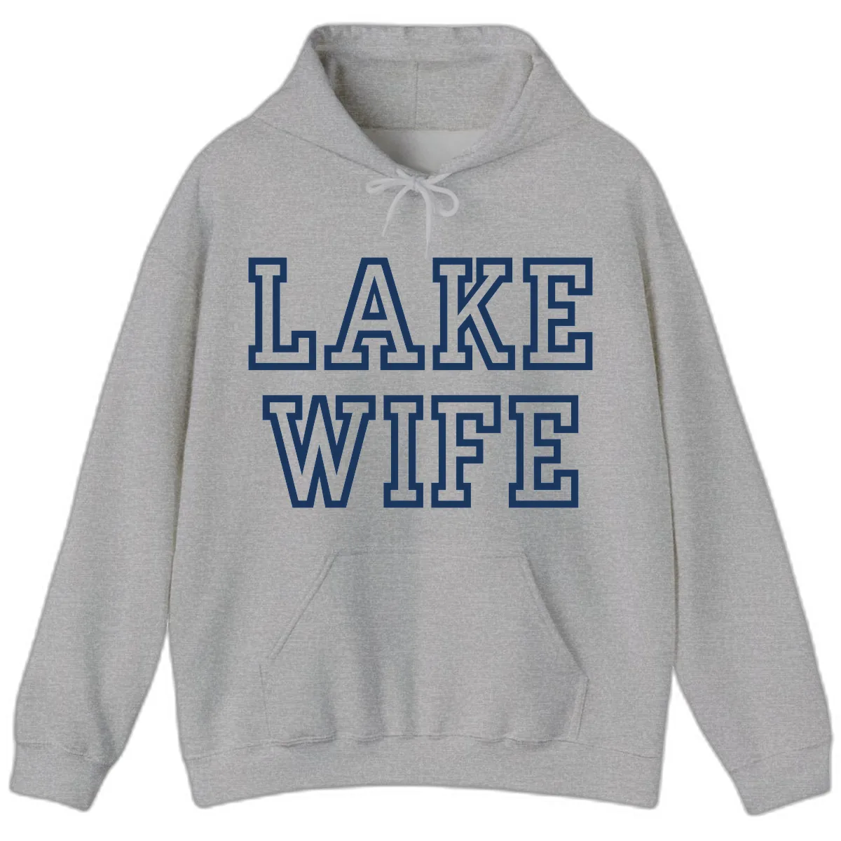 Lake Wife Collegiate Style Hoodie in Sport Grey