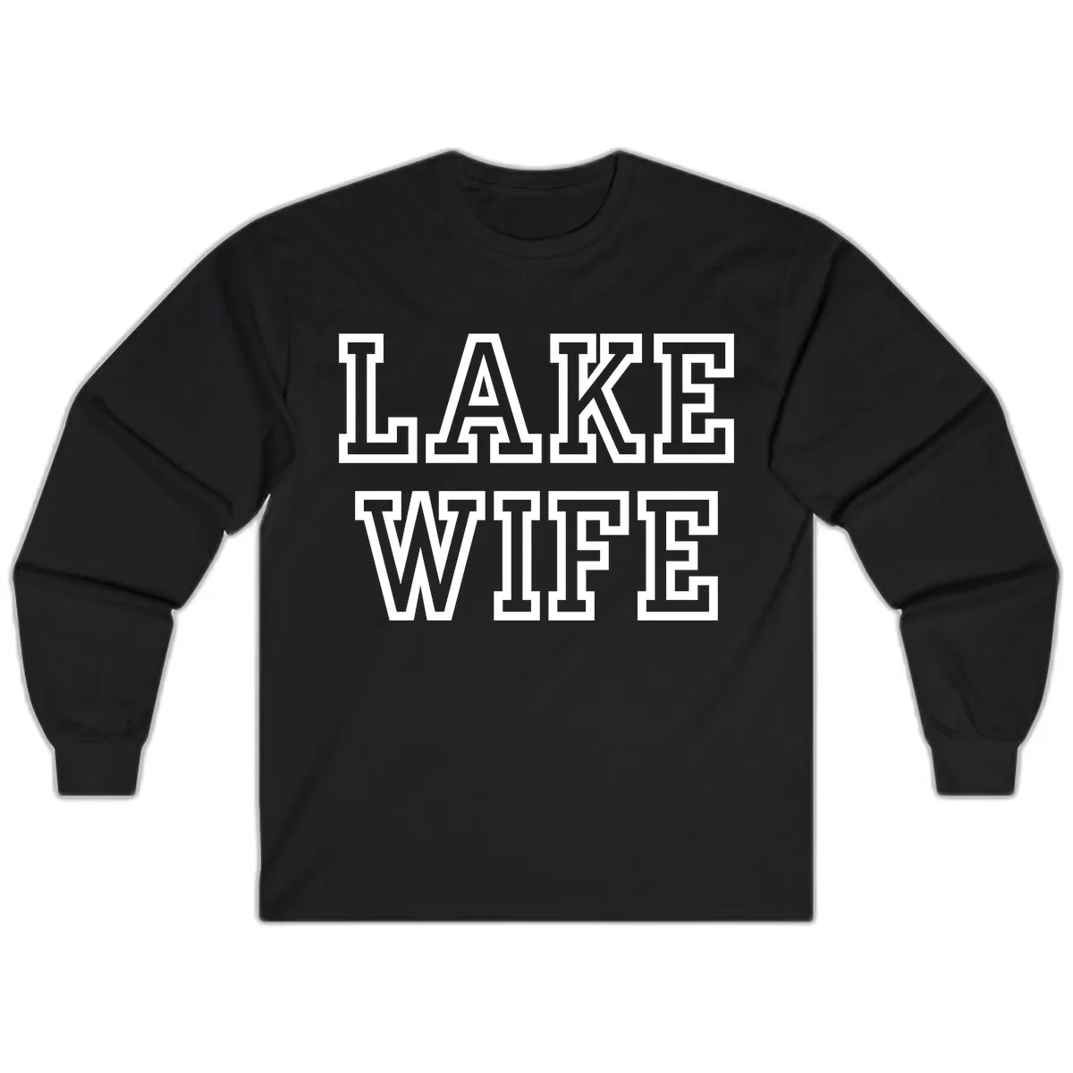 Lake Wife Collegiate Style Long Sleeve in Black
