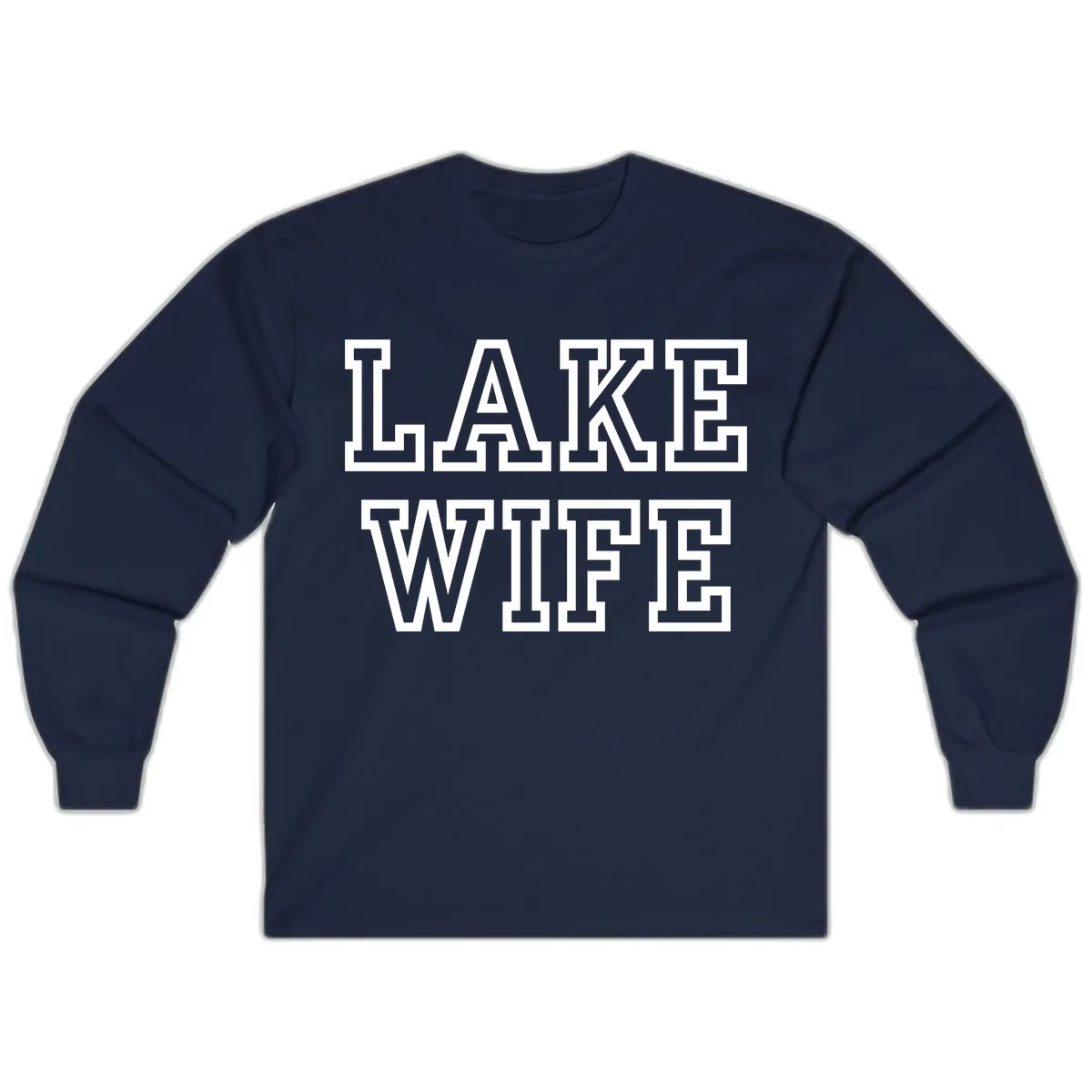 Lake Wife Collegiate Style Long Sleeve in Navy