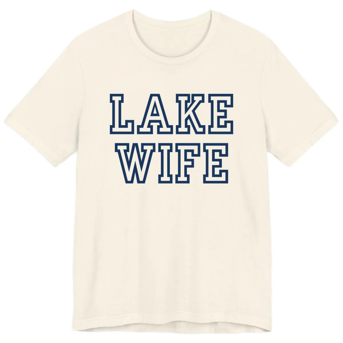 Lake Wife Collegiate Style Premium T-Shirt in Natural