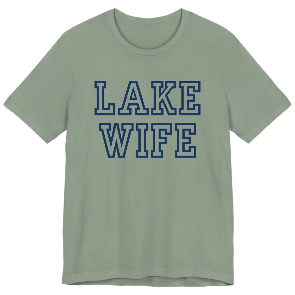 Lake Wife Collegiate Style Premium T-Shirt in Sage