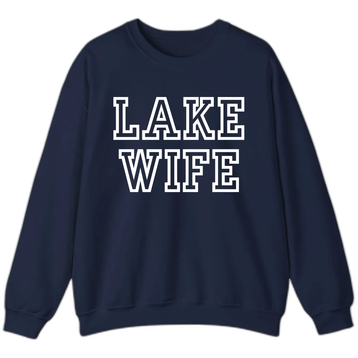 Lake Wife Collegiate Style Sweatshirt in Navy