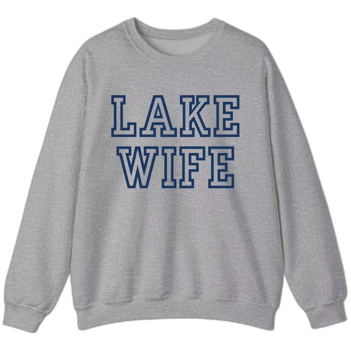 Lake Wife Collegiate Style Sweatshirt in Sport Grey