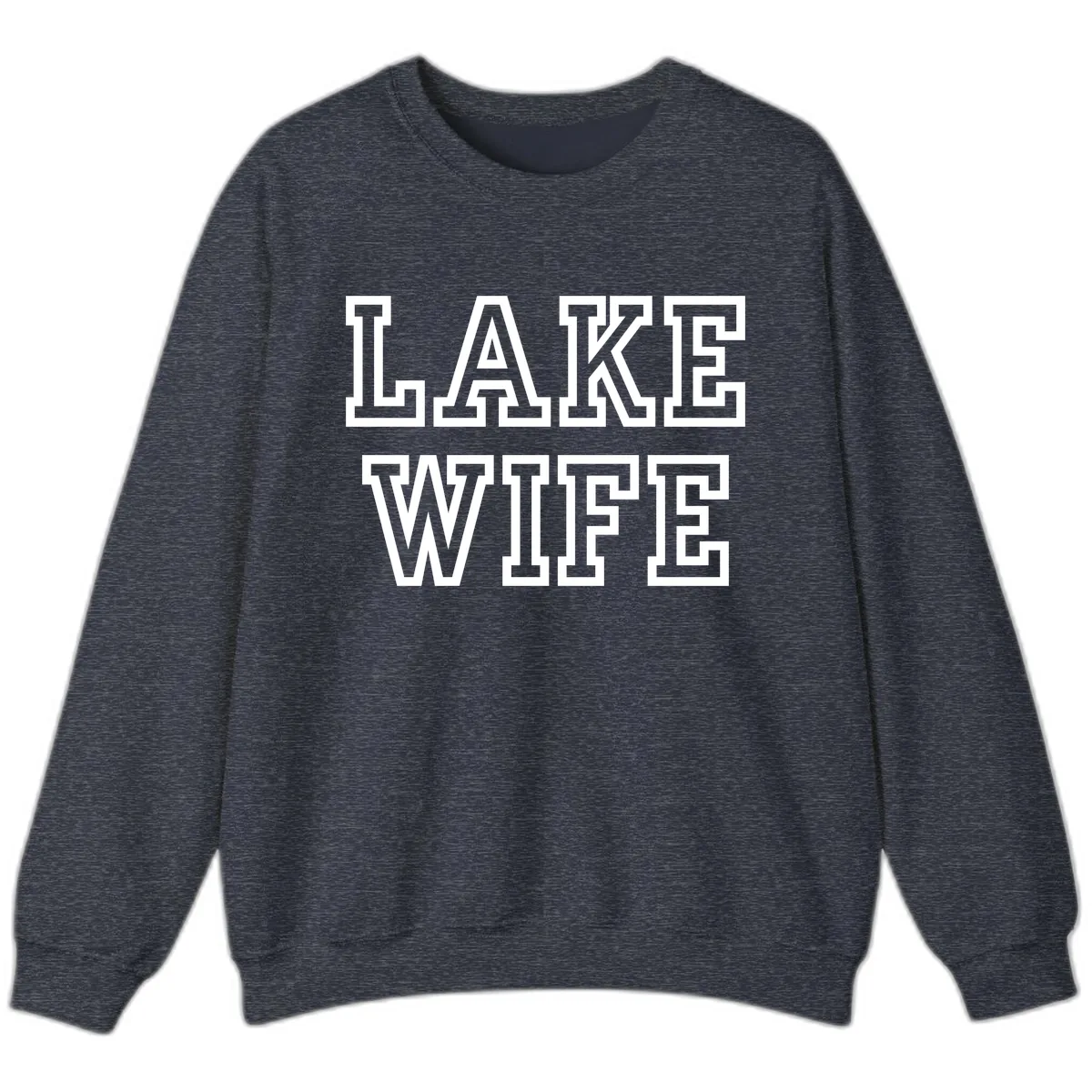 Lake Wife Collegiate Style Sweatshirt in Heather Sport Dark Navy