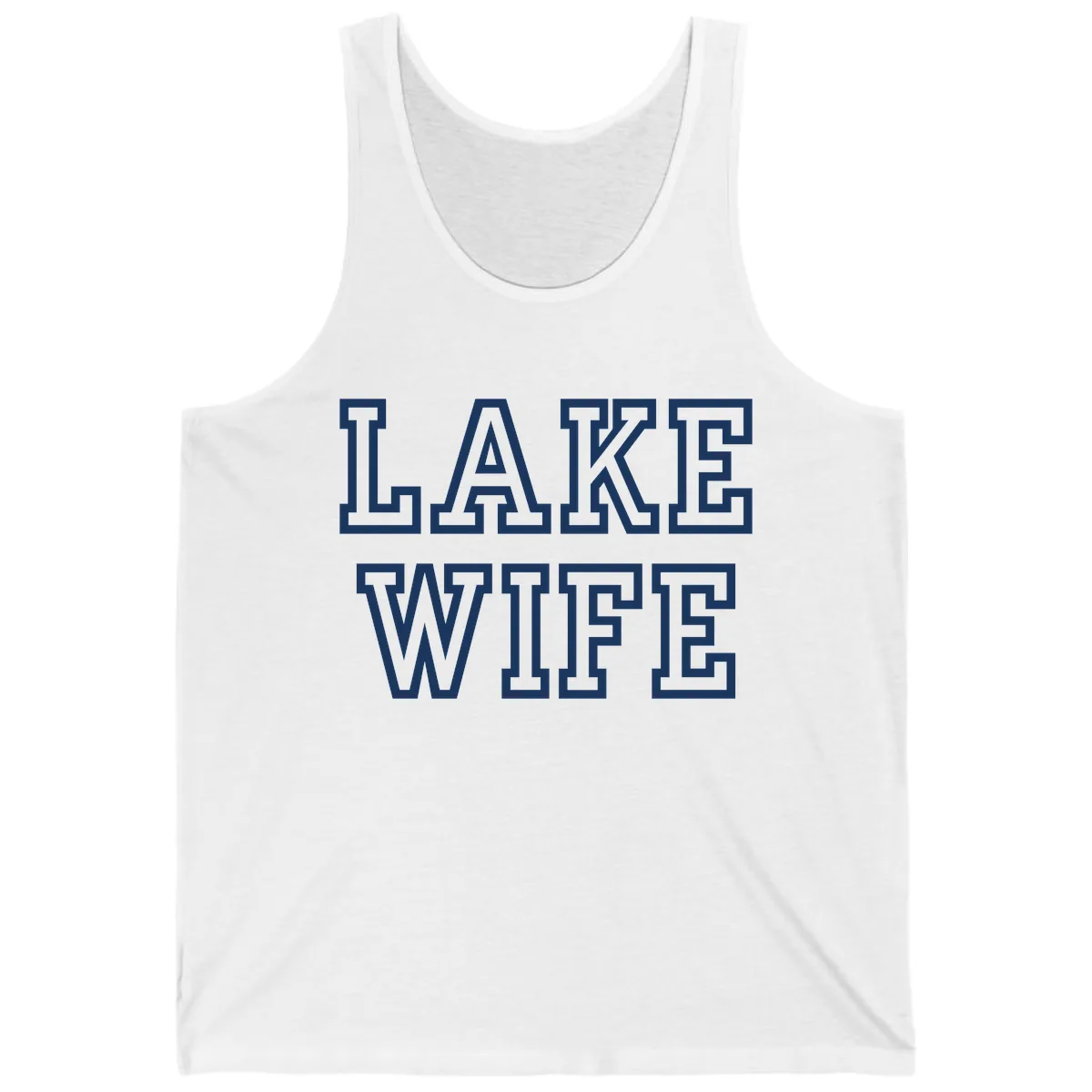 Lake Wife Collegiate Style Tank in White