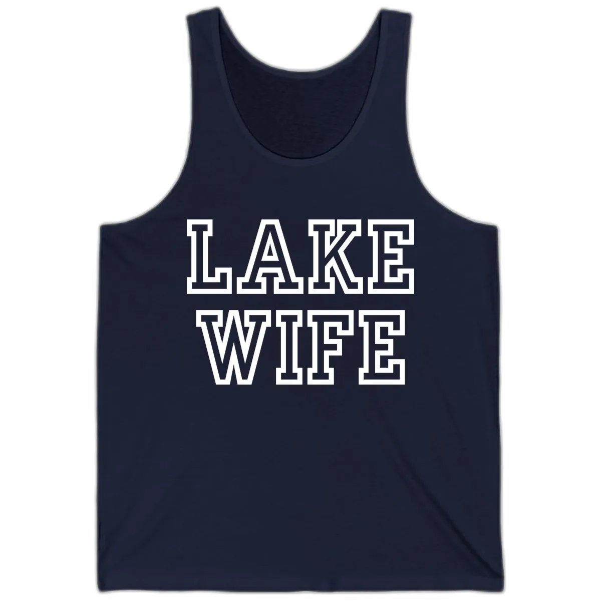 Lake Wife Collegiate Style Tank in Navy