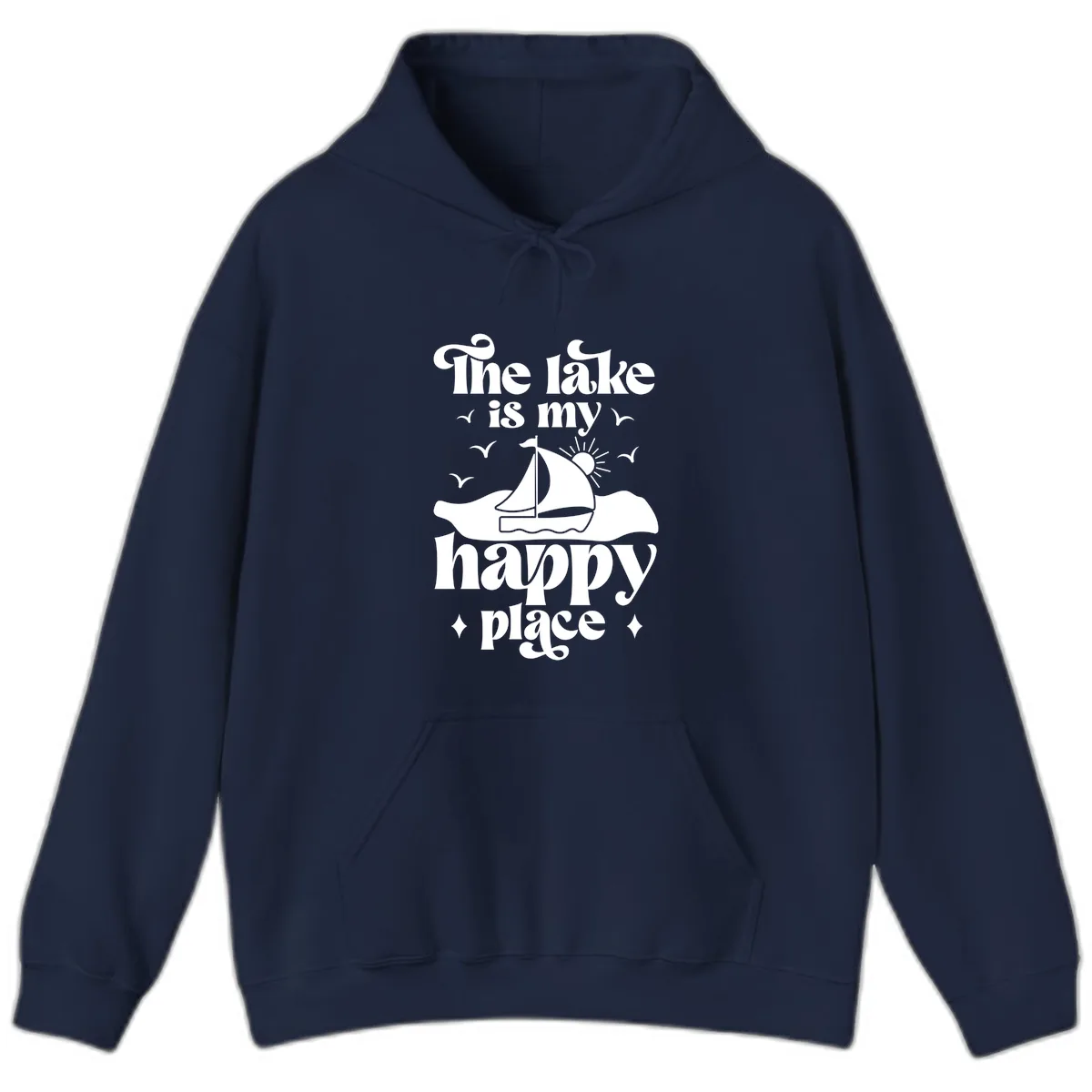The Lake Is My Happy Place Hoodie in Navy