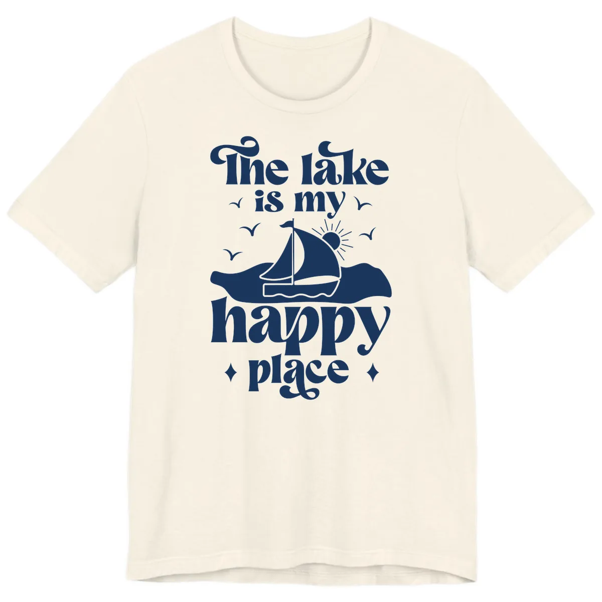 The Lake Is My Happy Place Premium T-Shirt in Natural