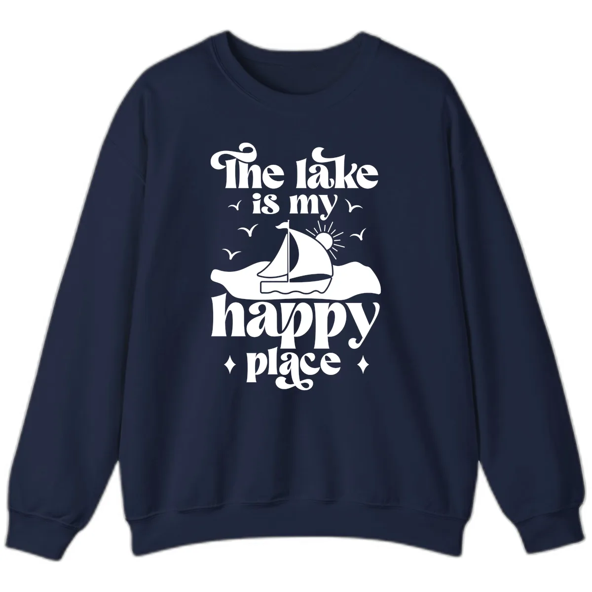 The Lake Is My Happy Place Sweatshirt in Navy