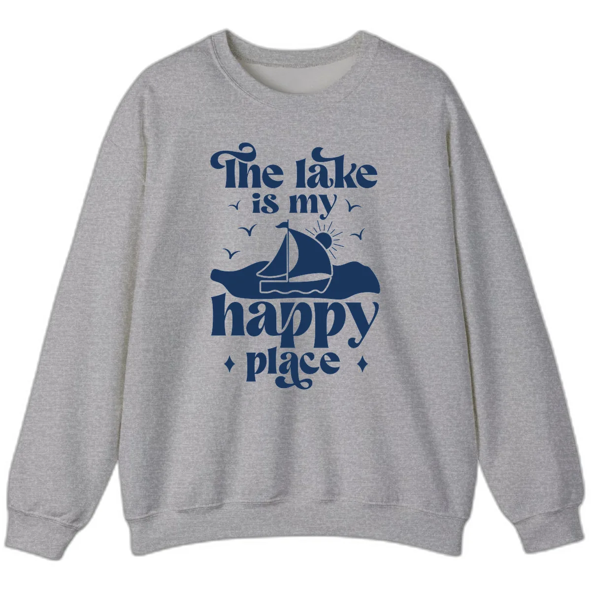 The Lake Is My Happy Place Sweatshirt in Sport Grey