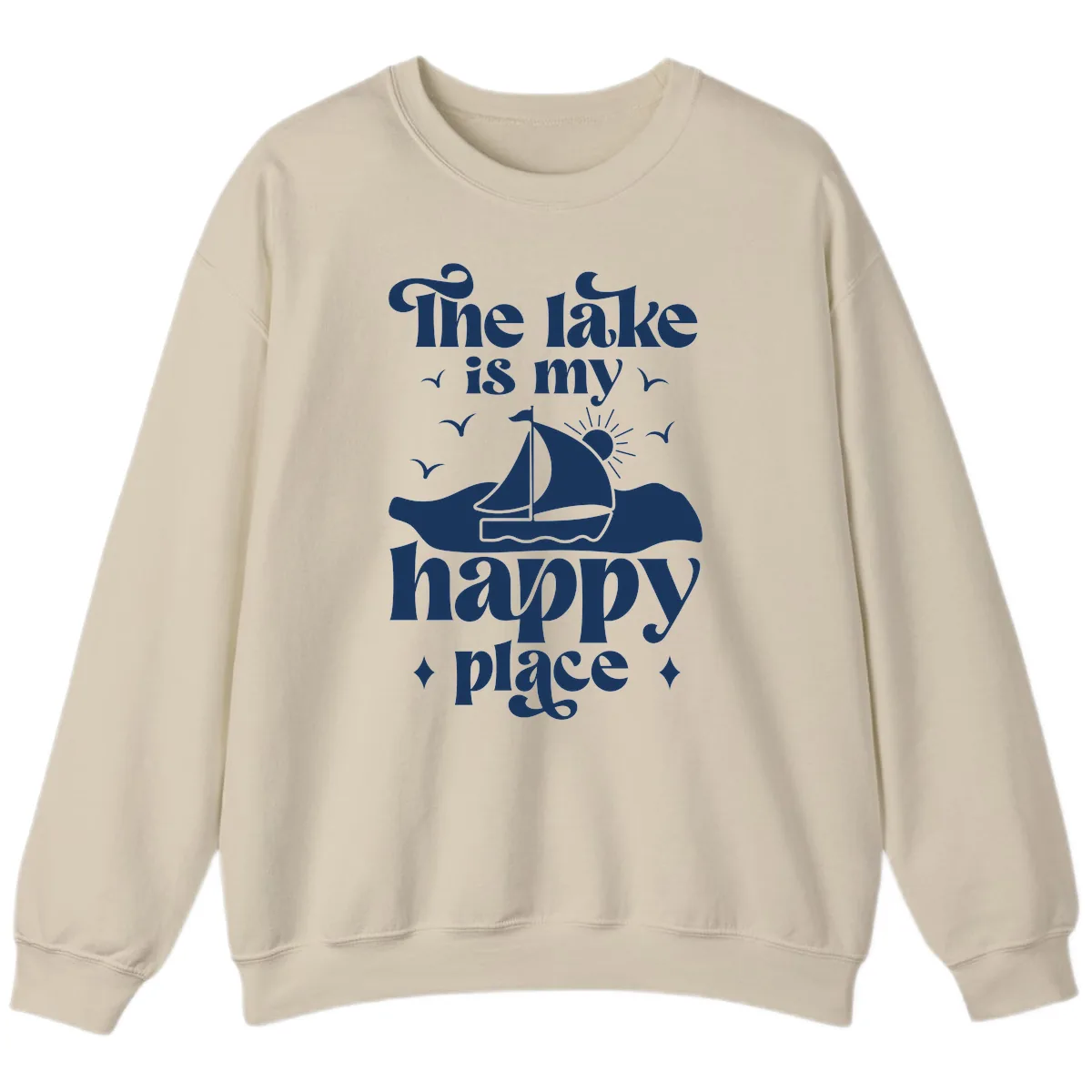 The Lake Is My Happy Place Sweatshirt in Sand